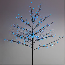 Дерево комнатное "Сакура", коричневый цвет ствола и веток, высота 1.2 метра, 80 светодиодов синего цвета, трансформатор IP44 NEON-NIGHT, SL531-243